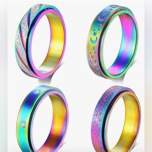 Anxiety Ring for Women Fidget Anxiety Rings for Anxiety Rotatable Spinner Size 8
